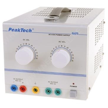 PeakTech 6125 AC/DC Labornetzgerät 1 - 15 V/5 A...